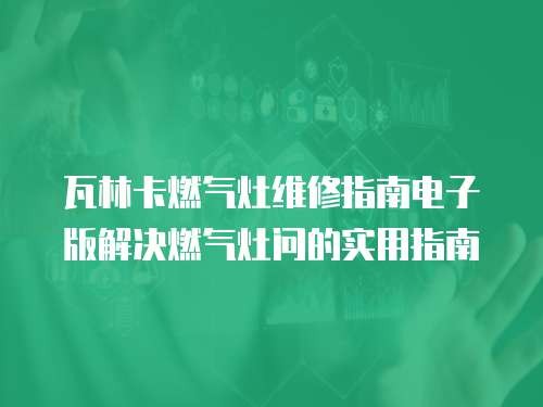 瓦林卡燃氣灶維修指南電子版解決燃氣灶問的實用指南