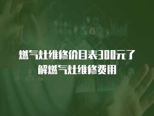 燃?xì)庠罹S修價目表300元了解燃?xì)庠罹S修費(fèi)用