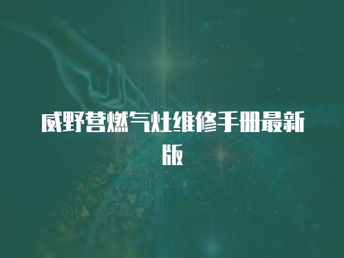 威野營燃氣灶維修手冊最新版