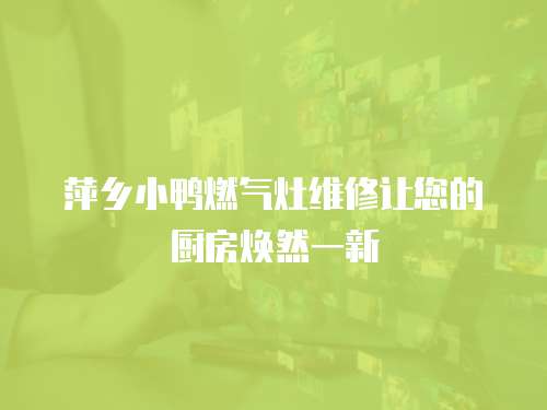 萍鄉小鴨燃氣灶維修讓您的廚房煥然一新