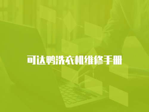 可達(dá)鴨洗衣機(jī)維修手冊
