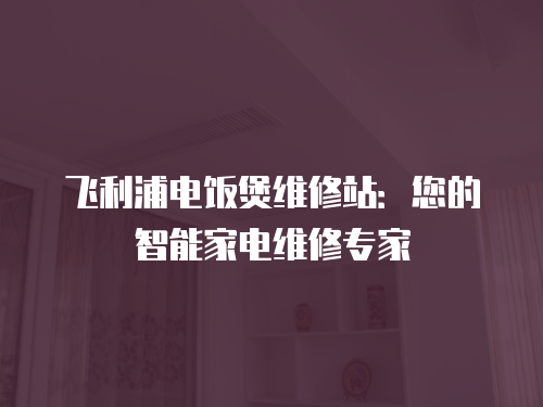 飛利浦電飯煲維修站：您的智能家電維修專家