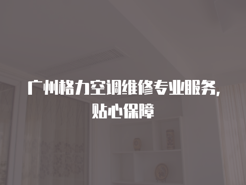 廣州格力空調維修專業服務，貼心保障