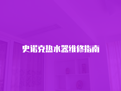 史諾克熱水器維修指南