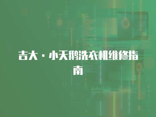 吉大·小天鵝洗衣機維修指南