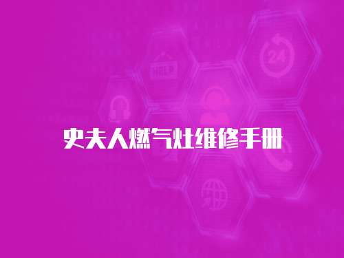 史夫人燃?xì)庠罹S修手冊(cè)