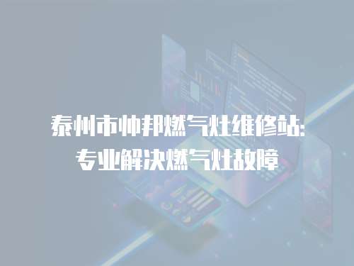 泰州市帥邦燃氣灶維修站：專業解決燃氣灶故障