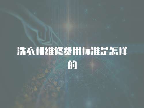 洗衣機(jī)維修費(fèi)用標(biāo)準(zhǔn)是怎樣的