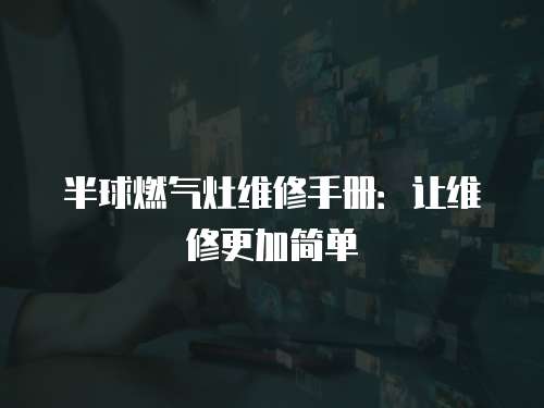 半球燃?xì)庠罹S修手冊(cè)：讓維修更加簡(jiǎn)單