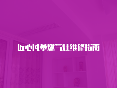 匠心風暴燃氣灶維修指南