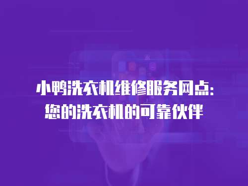 小鴨洗衣機維修服務網點：您的洗衣機的可靠伙伴