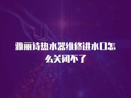 雅麗詩(shī)熱水器維修進(jìn)水口怎么關(guān)閉不了