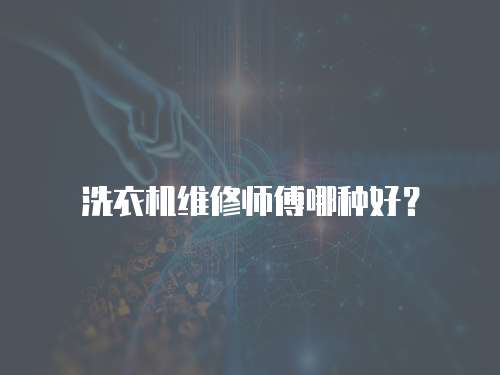 洗衣機維修師傅哪種好？