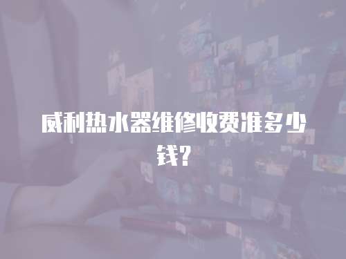 威利熱水器維修收費準多少錢？