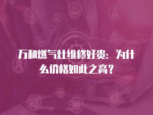 萬和燃氣灶維修好貴：為什么價格如此之高？