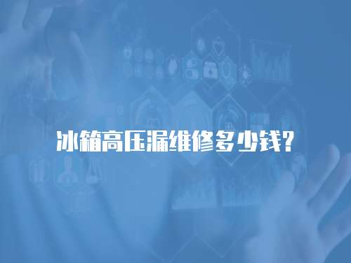 冰箱高壓漏維修多少錢？