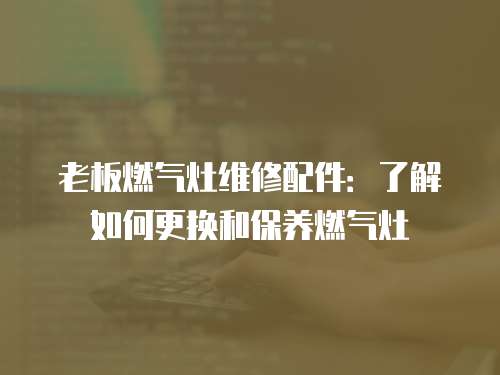 老板燃氣灶維修配件：了解如何更換和保養燃氣灶