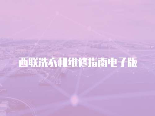 西聯洗衣機維修指南電子版