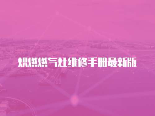 熾燃燃?xì)庠罹S修手冊(cè)最新版