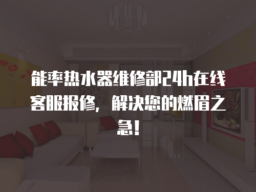 能率熱水器維修部24h在線客服報修，解決您的燃眉之急！
