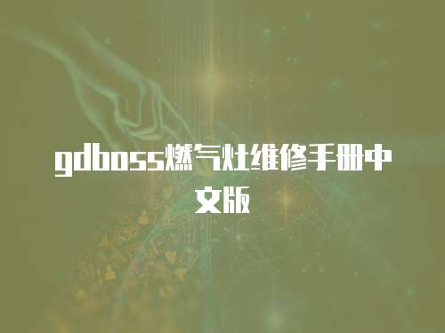 gdboss燃氣灶維修手冊中文版