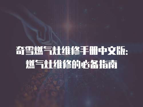奇雪燃?xì)庠罹S修手冊(cè)中文版：燃?xì)庠罹S修的必備指南