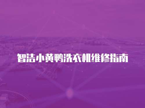 智潔小黃鴨洗衣機(jī)維修指南