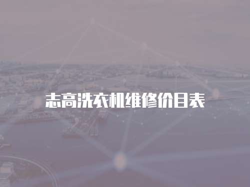 志高洗衣機維修價目表