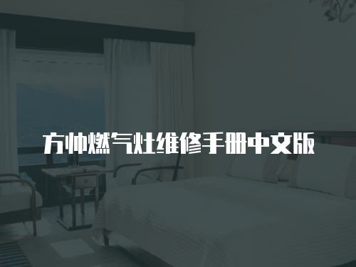 方帥燃氣灶維修手冊中文版