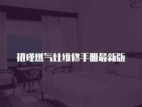 初瑾燃氣灶維修手冊最新版