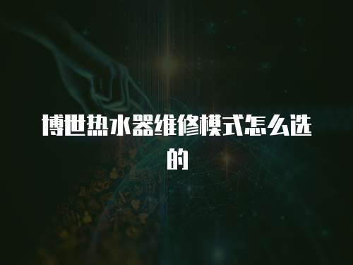 博世熱水器維修模式怎么選的