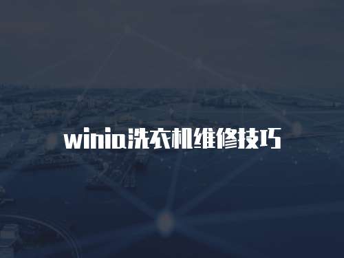 winia洗衣機維修技巧