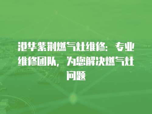 港華紫荊燃氣灶維修：專業維修團隊，為您解決燃氣灶問題