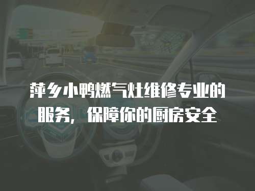 萍鄉小鴨燃氣灶維修專業的服務，保障你的廚房安全