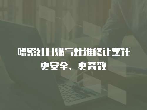 哈密紅日燃?xì)庠罹S修讓烹飪更安全、更高效