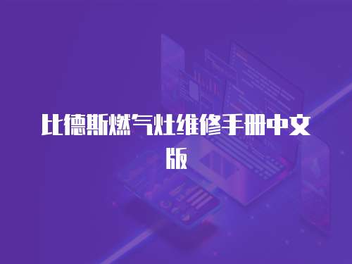 比德斯燃氣灶維修手冊中文版