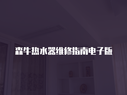森牛熱水器維修指南電子版
