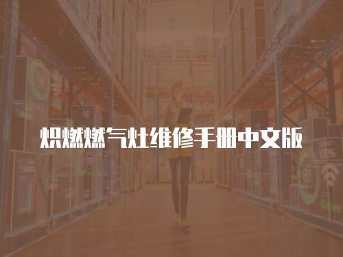 熾燃燃氣灶維修手冊中文版