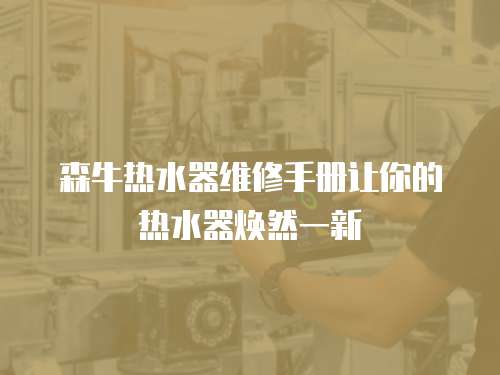 森牛熱水器維修手冊讓你的熱水器煥然一新