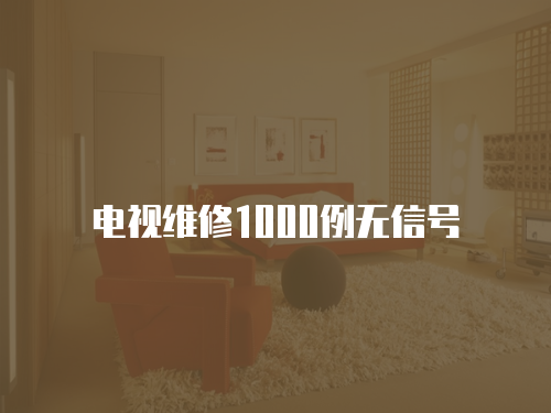 電視維修1000例無信號