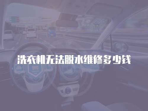 洗衣機無法脫水維修多少錢