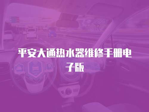 平安大通熱水器維修手冊(cè)電子版
