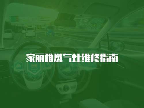家麗雅燃氣灶維修指南