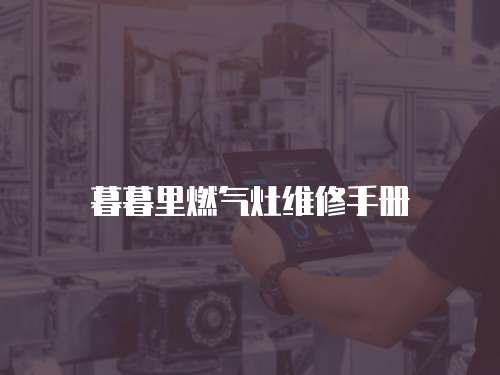 暮暮里燃?xì)庠罹S修手冊(cè)