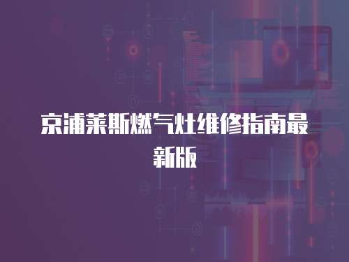 京浦萊斯燃?xì)庠罹S修指南最新版