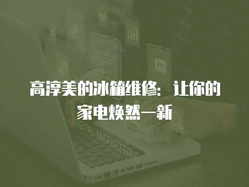 高淳美的冰箱維修：讓你的家電煥然一新
