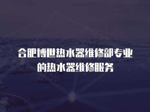 合肥博世熱水器維修部專業的熱水器維修服務