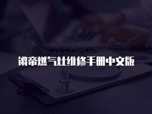 鏘帝燃氣灶維修手冊中文版