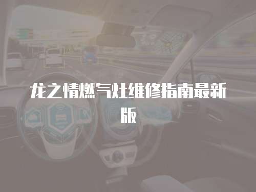 龍之情燃氣灶維修指南最新版