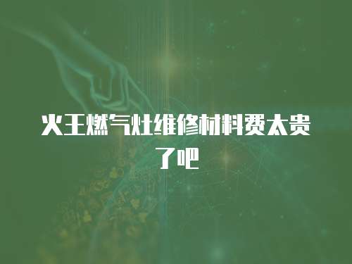火王燃氣灶維修材料費太貴了吧